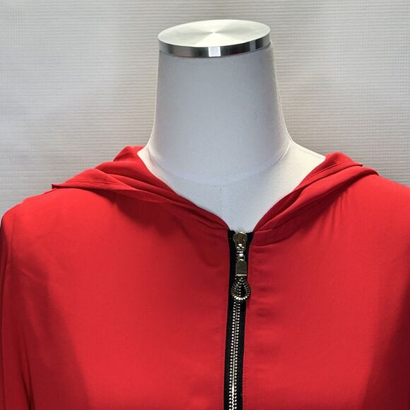 Soft Surroundings Hoodie Blouse Women's Large Zip Red Oversized Sporty Preppy - Picture 2 of 13